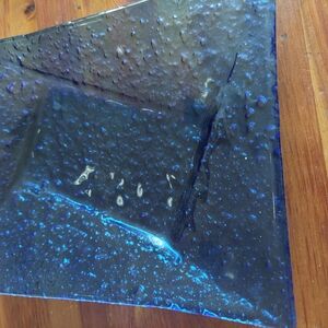 Artistic Blue Glass Plate